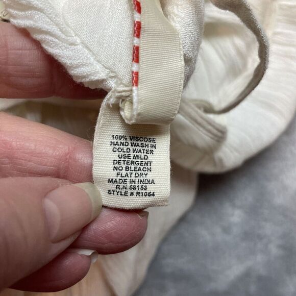 Raga Boho Babydoll Top Dress Womens M White Embroidered Mirrors Hippie NWT - Picture 7 of 13